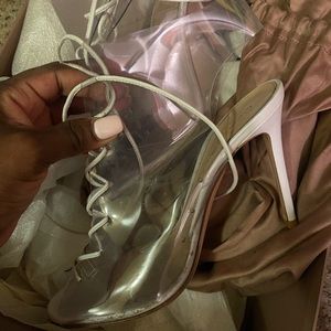 Gianvito Rossi transparent helmut white laces